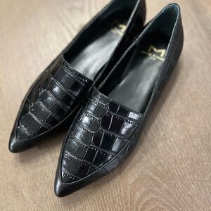Marc Fisher Black Crocodile Pattern Flats